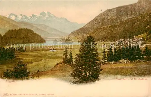 AK / Ansichtskarte Engadin_GR mit Campfer und Silvaplana Engadin_GR