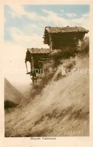 AK / Ansichtskarte Valais_Wallis_Kanton Mazots Valais_Wallis_Kanton