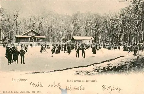 AK / Ansichtskarte Lausanne_VD Lac a patiner de Sauvabelin Lausanne VD
