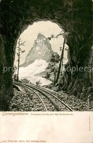 AK / Ansichtskarte Gornergratbahn_VS Tunnelausblick auf das Matterhorn 