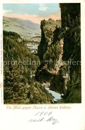 AK / Ansichtskarte Viamala mit Thusis und Hohen Rhaetien Viamala
