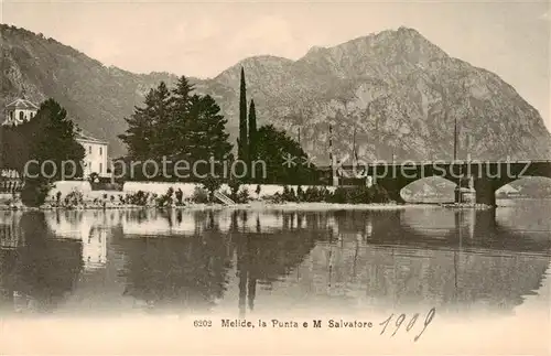 AK / Ansichtskarte Melide_Lago_di_Lugano La Punte e Monte Salvatore Melide_Lago_di_Lugano