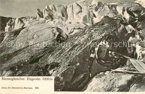 AK / Ansichtskarte Rhonegletscher_Glacier_du_Rhone_VS mit Eisgrotte 