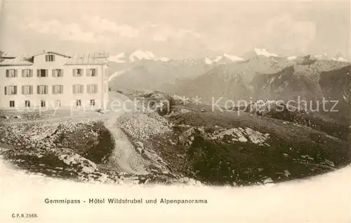 AK / Ansichtskarte Gemmipass_2322m_VS Hotel Wildstrubel und Alpenpanorama 