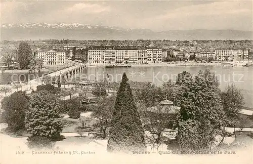 AK / Ansichtskarte Geneve_GE Quai du Mont Blanc et le Jura Geneve_GE