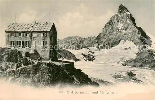 AK / Ansichtskarte Zermatt_VS Hotel Gornergrat und Matterhorn Zermatt_VS