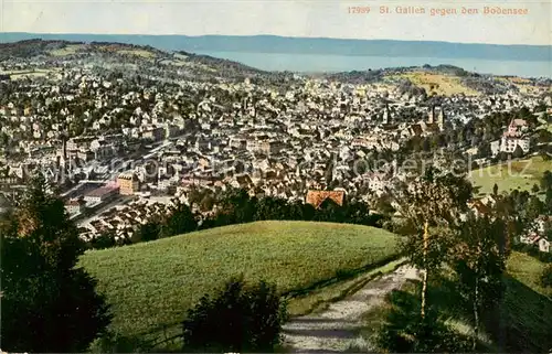 AK / Ansichtskarte St_Gallen_SG Panorama mit Bodensee St_Gallen_SG