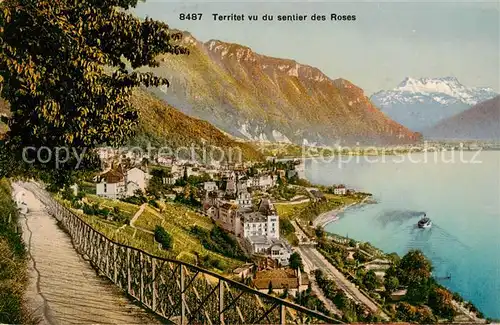 AK / Ansichtskarte Territet_Montreux_VD Vu du sentier des Roses 