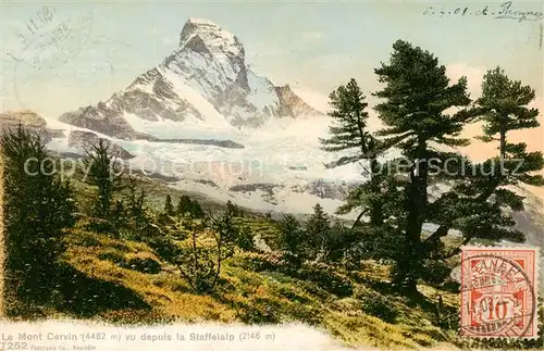 AK / Ansichtskarte Zermatt_VS Le Mont Cervin vu depuis la Staffelalp Zermatt_VS