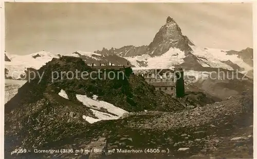 AK / Ansichtskarte Gornergrat_Zermatt_VS mit Blick zum Matterhorn 