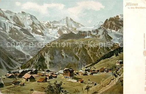 AK / Ansichtskarte Muerren_BE Panorama mit Breithorn Muerren_BE