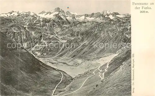 AK / Ansichtskarte Furka_2431m_UR Panorama an der Furka 