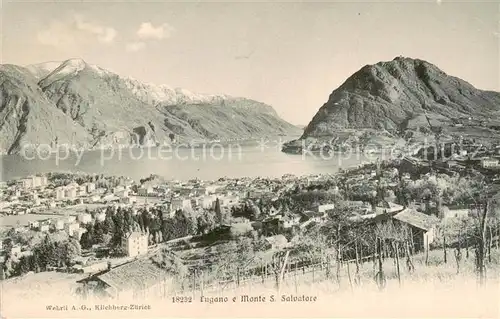 AK / Ansichtskarte Lugano_Lago_di_Lugano_TI e Monte San Salvatore 