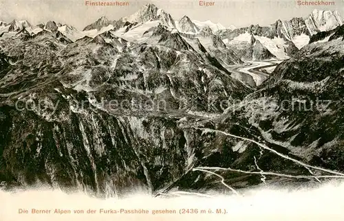 AK / Ansichtskarte Furka_2431m_UR Berner Alpen von der Furka Passhoehe gesehen 