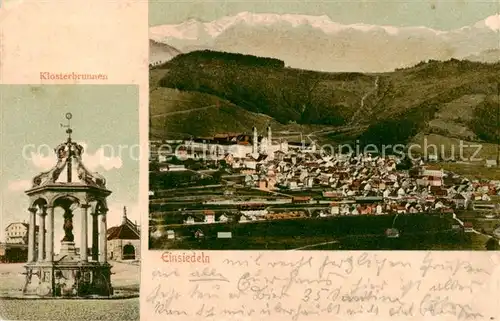 AK / Ansichtskarte Einsiedeln__SZ Klosterbrunnen Panorama 