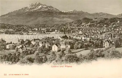 AK / Ansichtskarte Luzern__LU Panorama mit Pilatus 