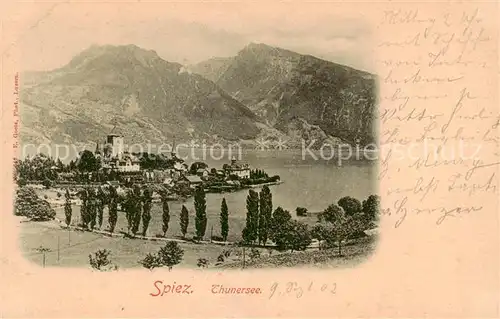 AK / Ansichtskarte Spiez_Thunersee_BE Panorama Spiez_Thunersee_BE