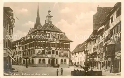 AK / Ansichtskarte Stein_Rhein_SH Rathaus mit alten Haeusern 