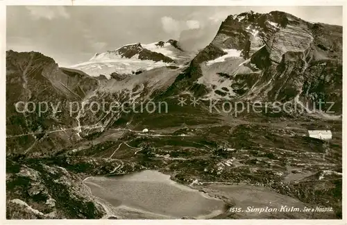 AK / Ansichtskarte Simplon Kulm_VS See und Hospiz 