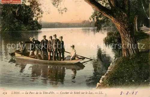 AK / Ansichtskarte Lyon_France Le Parc de la Tete dOr Coucher de Soleil sur le Lac Lyon France