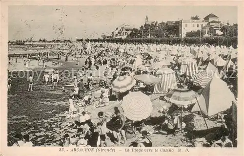AK / Ansichtskarte Arcachon_33_Gironde La Plage vers le Casino 