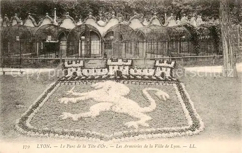 AK / Ansichtskarte Lyon_France Le Parc de la Tete dOr Les Armoiries de la Ville de Lyon Lyon France