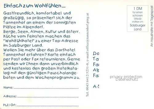 AK / Ansichtskarte 73828610 Sankt_Johann_Pongau Dorfhotel Tannenhof Sankt_Johann_Pongau