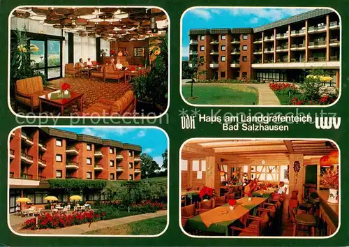 AK / Ansichtskarte 73828625 Bad_Salzhausen Haus am Landgrafenteich Gastraeume Park Bad_Salzhausen
