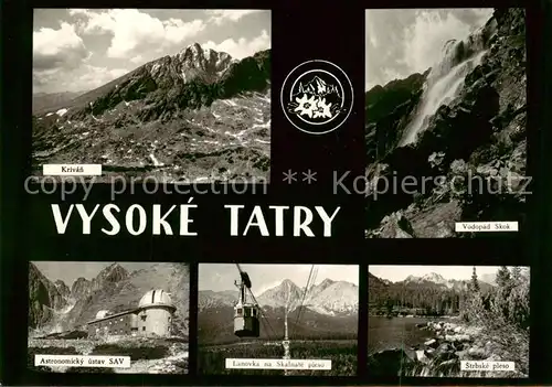 AK / Ansichtskarte  Vysoke_Tatry_SK Krivan Astronomicky ustav SAV Lanovka na Skalnate pleso Strbske pleso Vodopad Skok 