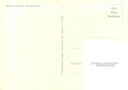 AK / Ansichtskarte  Chorin Kloster Chorin Nordostseite Chorin