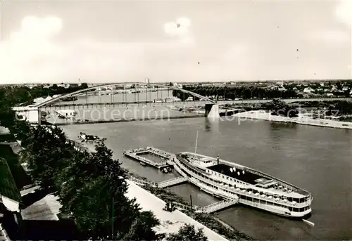 AK / Ansichtskarte  Szeged_HU Theissufer mit dem Hotel am Schiff Szoeke Tisza 