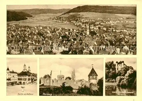 AK / Ansichtskarte  Tuttlingen Panorama Partie am Rathaus Honberg Schloss Muelheim Donautal Tuttlingen