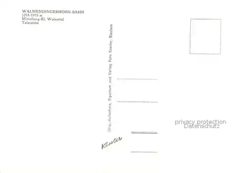 AK / Ansichtskarte  Mittelberg_Kleinwalsertal_AT Walmendingerhorn Bahn 