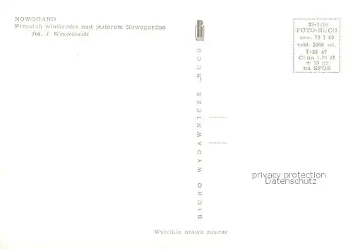 AK / Ansichtskarte  Nowogard_Naugard_PL Przystan wioslarska nad jeziorem Nowogardno 