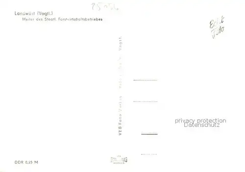 AK / Ansichtskarte  Landwuest Meiler des Staatl Fostwirtschaftsbetriebes Landwuest