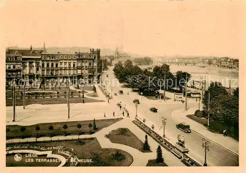 AK / Ansichtskarte  Liege_Luettich Les Terrasses et sa Meuse Liege Luettich