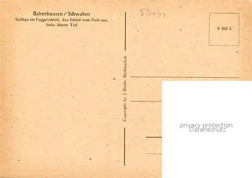 AK / Ansichtskarte  Babenhausen_Schwaben Suedbau im Fuggerschloss links aelterer Teil Babenhausen Schwaben