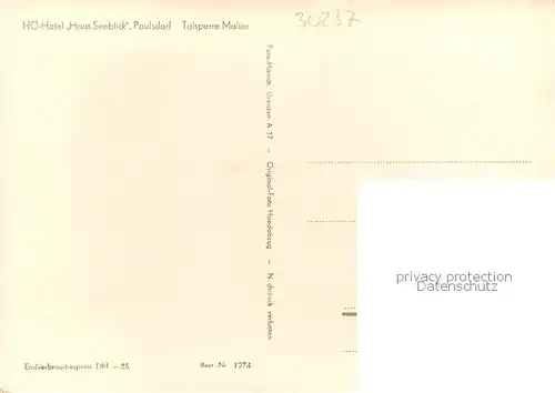 AK / Ansichtskarte  Paulsdorf_Dippoldiswalde HO Hotel Haus Seeblick Talsperre Malter Paulsdorf Dippoldiswalde
