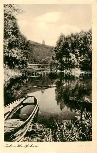 AK / Ansichtskarte  Porta_Westfalica Blick zum Kaiser Wilhelm Denkmal Porta_Westfalica