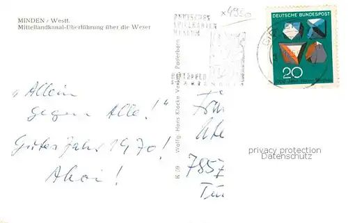 AK / Ansichtskarte  Minden__Westfalen_Weser Mittellandkanal ueberfuehrung ueber die Weser 
