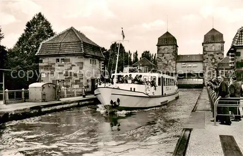 AK / Ansichtskarte  Minden__Westfalen_Weser Schachtschleuse zwischen Mittelandkanal und Weser 