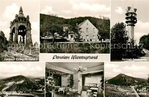 AK / Ansichtskarte  Minden__Westfalen_Weser Denkmal Kaiser Wilhelm I Pension Wiesengrund Fernsehturm Jacobsberg Wittekindsberg 