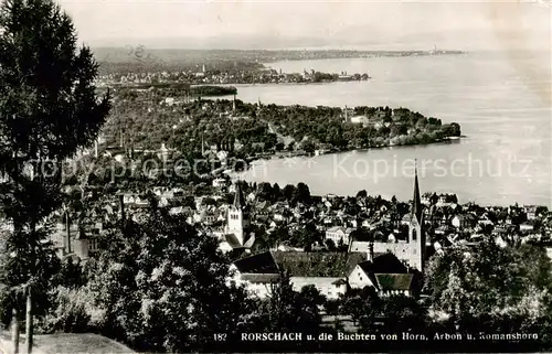 AK / Ansichtskarte Rorschach_Bodensee_SG und die Buchten von Horn Arbon und Romanshorn 