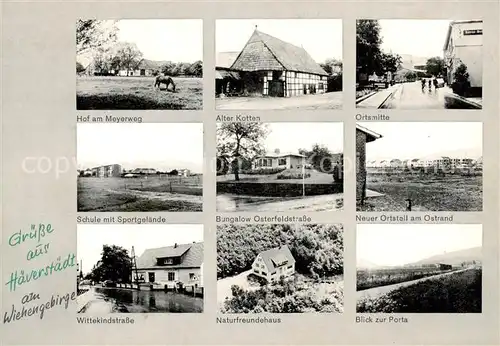 AK / Ansichtskarte  Haeverstaedt_Minden Hof am Meyersweg Alter Kotten Ortsmitte Schule mit Sportgelaende Bungalow Osterfeldstrasse Ostrand Wittekindstrasse Naturfreundehaus Blick zur Porta 