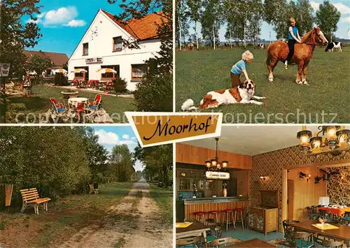 AK / Ansichtskarte  Moorhof_Holstein Gasthaus Moorhof Ponyreiten Waldweg Gaststube Moorhof_Holstein