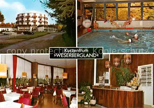 AK / Ansichtskarte  Hausberge_Porta_Westfalica Kurzentrum Weserbergland Hallenbad Restaurant 