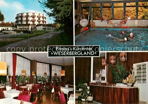 AK / Ansichtskarte 73828951 Hausberge_Porta_Westfalica Fitness Kurcenter Weserbergland Kurhaus Restaurant Hallenbad 