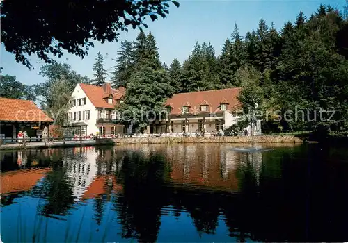 AK / Ansichtskarte  Leopoldstal_Lippe Waldhotel Silbermuehle Teich Leopoldstal_Lippe