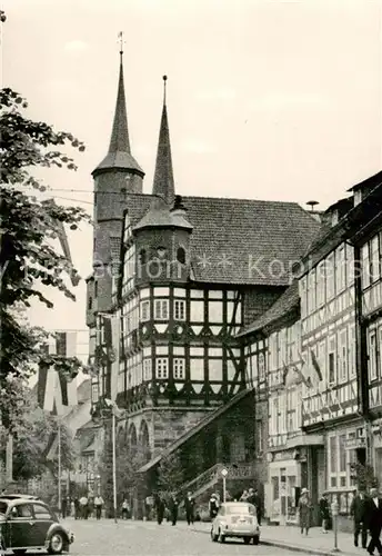 AK / Ansichtskarte  Duderstadt Rathaus mit Mariensaeule  Duderstadt