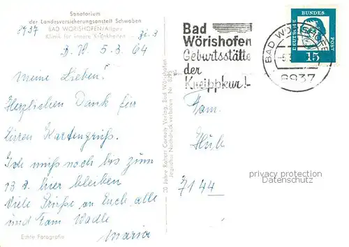 AK / Ansichtskarte  Bad_Woerishofen Sanatorium der LVA Schwaben Teilansichten Bad_Woerishofen